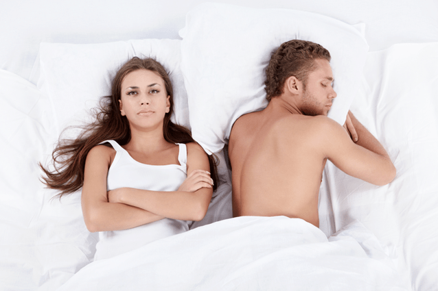 woman in bed with a man of weak potential