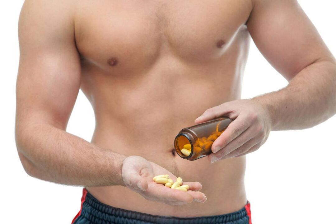 A man takes medication to increase potency